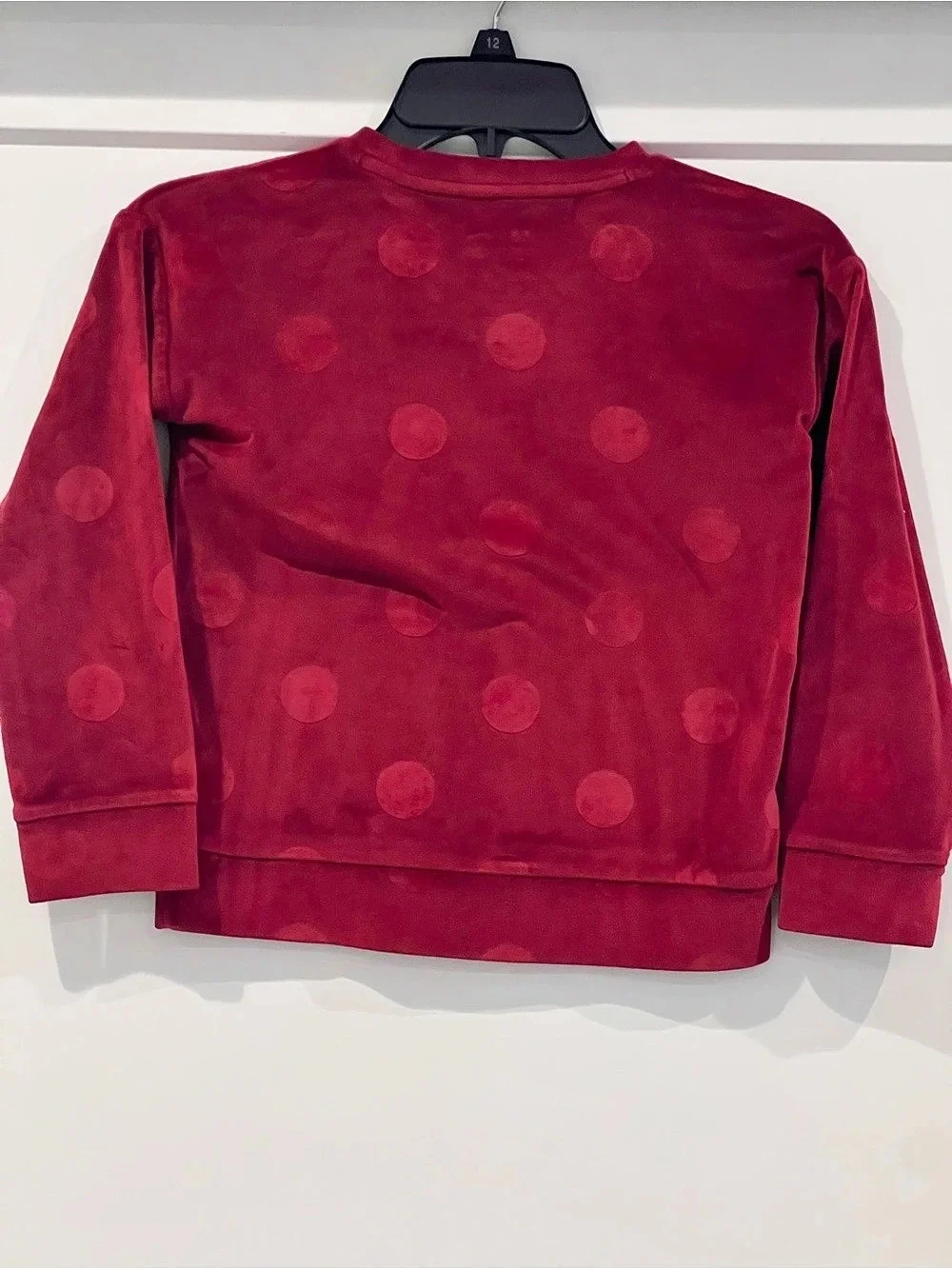 Disney Jumping Beans Girls Polka Dot Velour Sweatshirt Red Like New